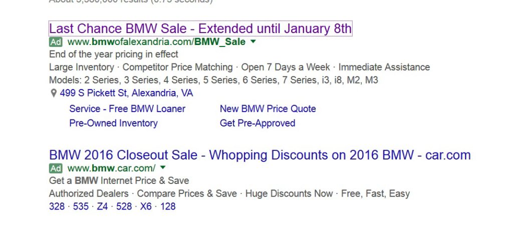 BMW discounting
